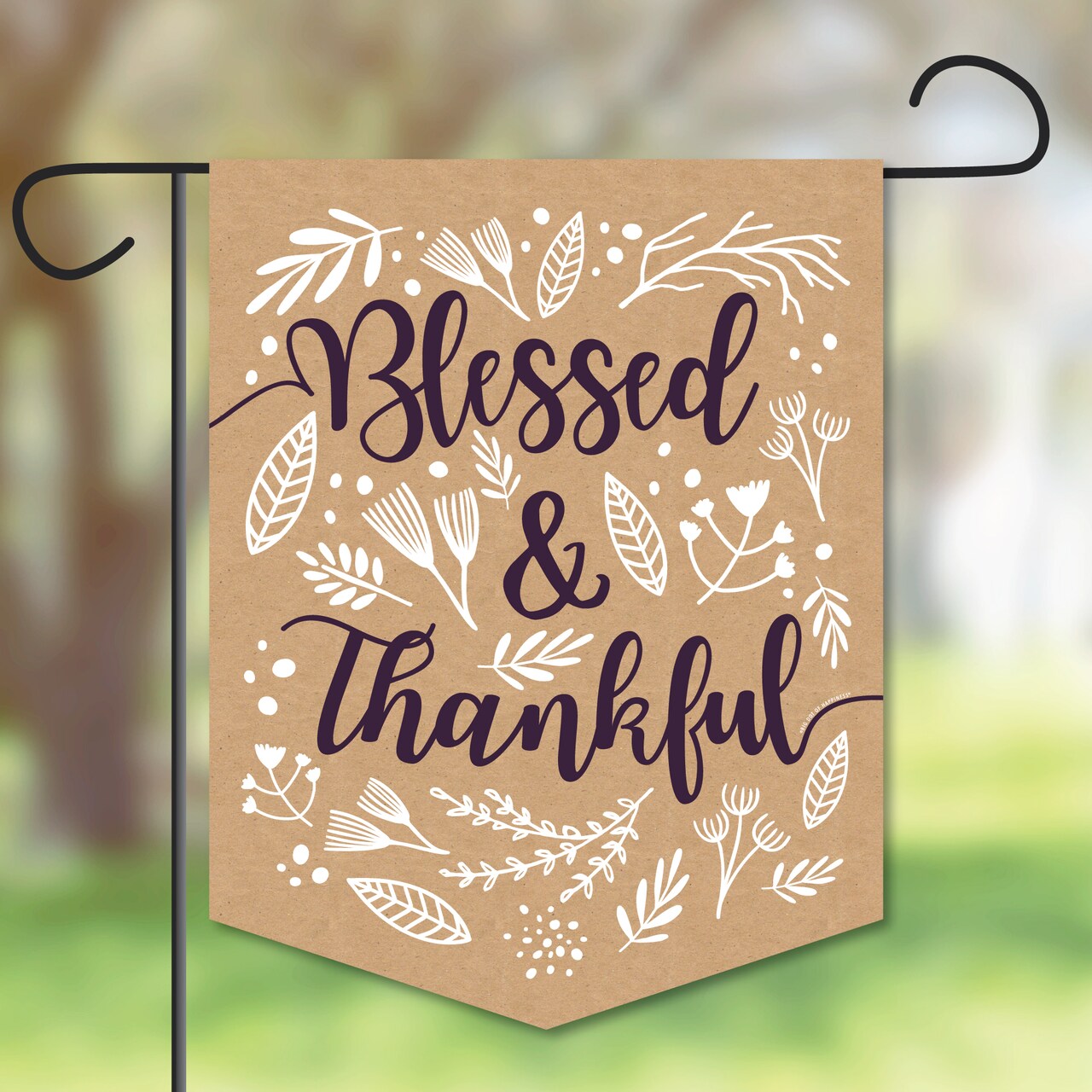 Big Dot of Happiness Elegant Thankful - Outdoor Home Decorations - Double-Sided Fall Thanksgiving Garden Flag - 12 x 15.25 inches